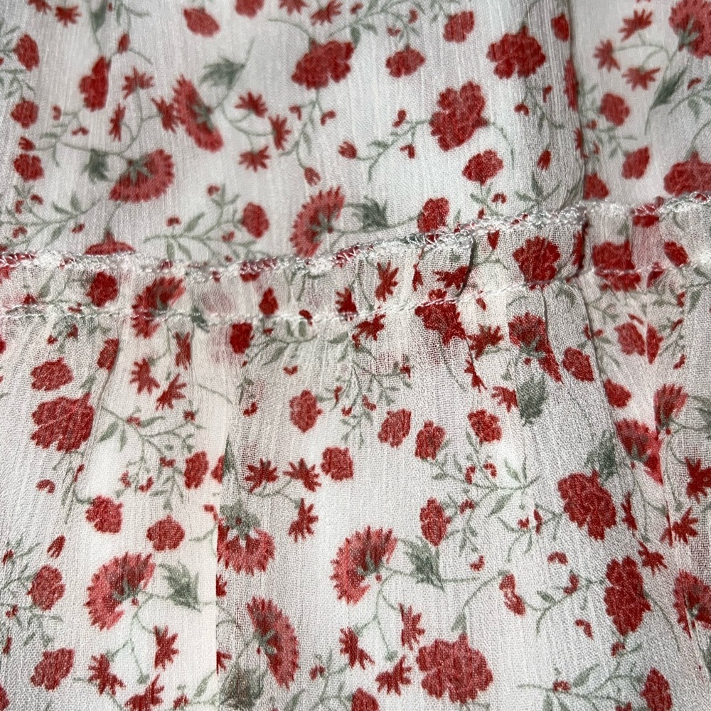 trixxi white ruffle tiered floral puff sleeve dress - Picture 8 of 8